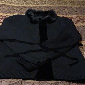 NWOT. Faux firm trimmed sweater
